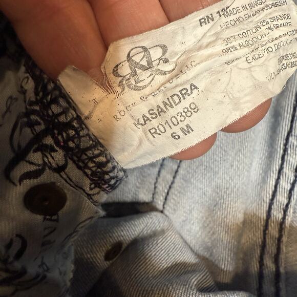 Rock & Republic Kasandra Women’s Studded Light Wash Jeans 6M Bootcut Designer - Picture 7 of 13